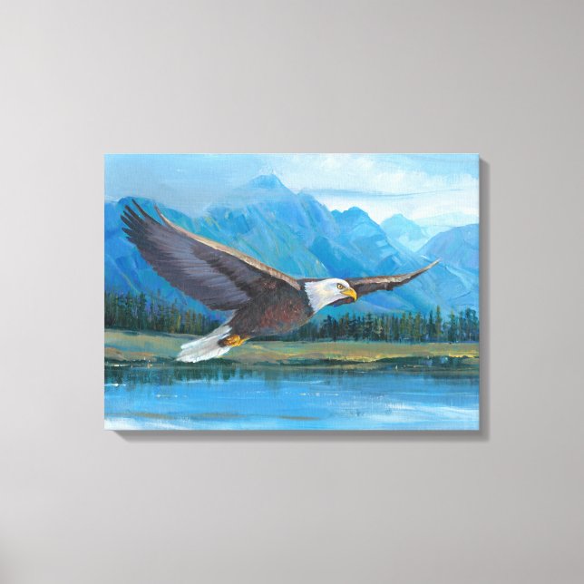 Bald Eagle Soaring Canvas Print (Front)