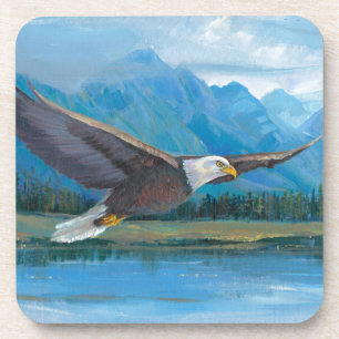 Bald Eagle Soaring Drink Coaster