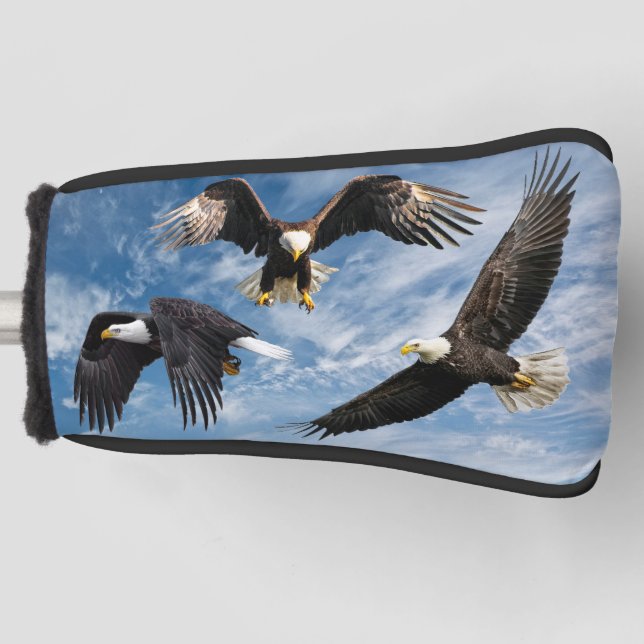 Bald Eagle Soaring Golf Head Cover (Front)