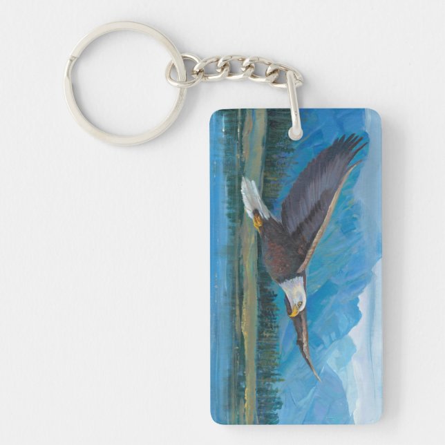 Bald Eagle Soaring Keychain (Front)