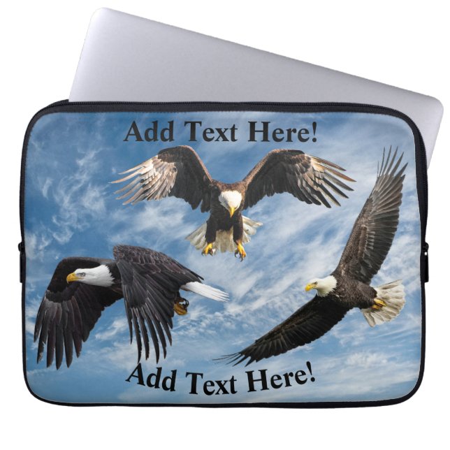 Bald Eagle Soaring Laptop Sleeve (Front)