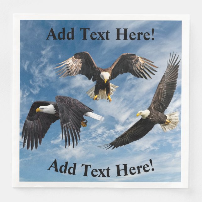 Bald Eagle Soaring Paper Dinner Napkins (Front)