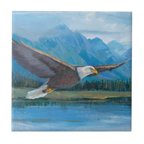 Bald Eagle Soaring Tile