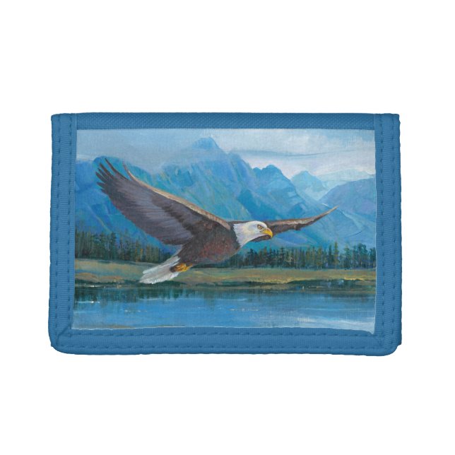 Bald Eagle Soaring Trifold Wallet (Front)