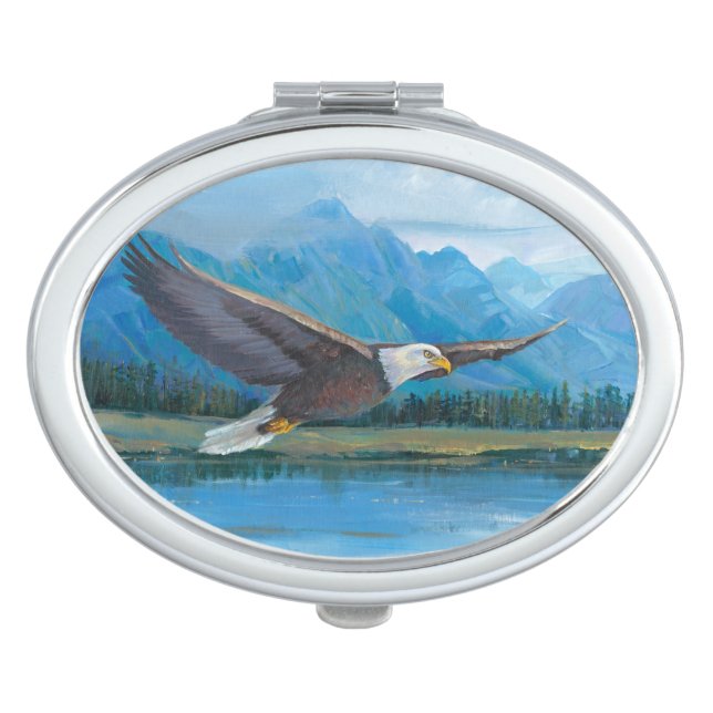 Bald Eagle Soaring Vanity Mirror (Front)