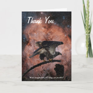 Bald Eagle/Space Motivational Thank You Card