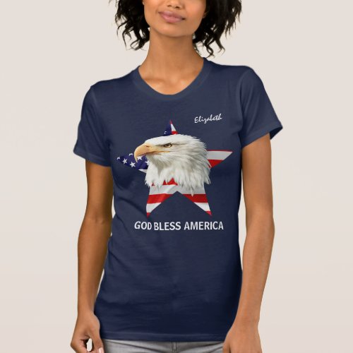 Bald Eagle Star Flag customizable appealing T_Shirt