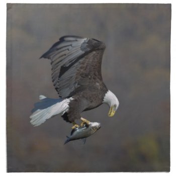 Bald Eagle Staring At A Fish Cloth Napkin by debscreative at Zazzle