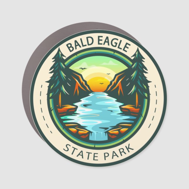 Bald Eagle State Park Pennsylvania Badge Car Magnet (Front)