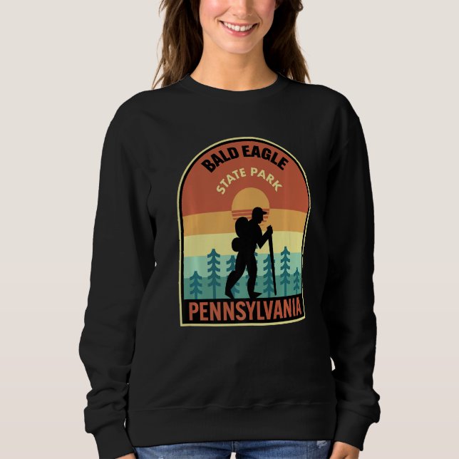 Bald Eagle State Park Pennsylvania Retro Hiking Pr Sweatshirt (Front)