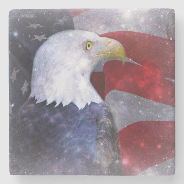 Bald Eagle Stone Coaster (Front)