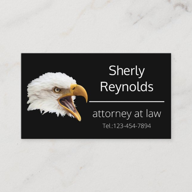 Bald Eagle stunning customizable Business Card (Front)