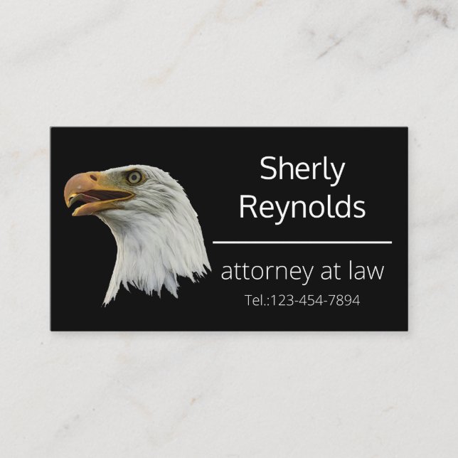 Bald Eagle stylish customizable Business Card (Front)
