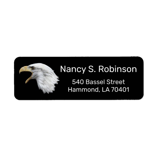 Bald Eagle stylish customizable Label (Front)