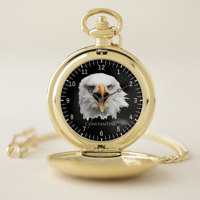 Bald Eagle superb customizable Pocket Watch (Inside)
