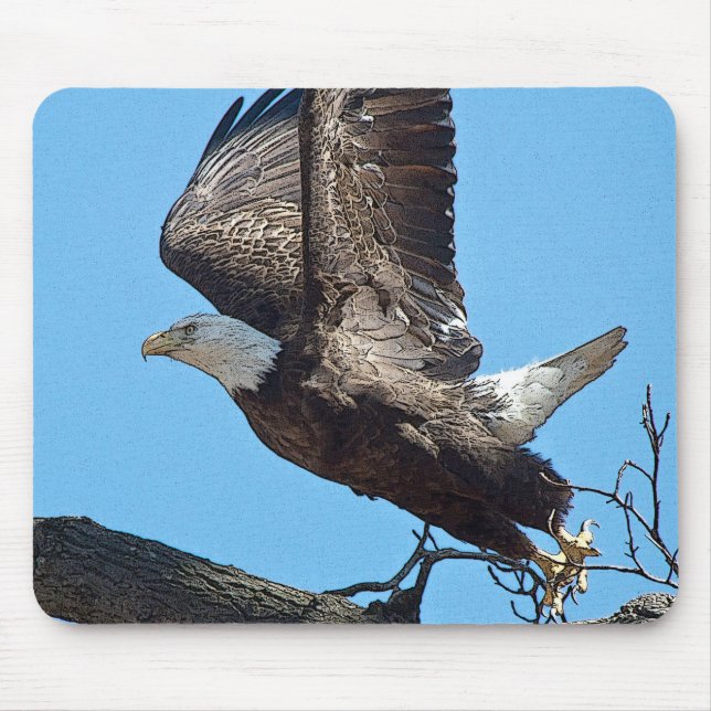 Bald Eagle taking off Mouse Pad (Front)