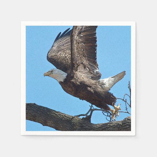 Bald Eagle taking off Napkins