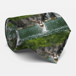 Bald Eagle The Big Catch Neck Tie