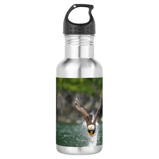 Bald Eagle The Big Catch Stainless Steel Water Bottle (Front)