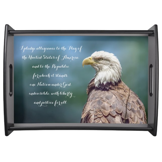 Bald Eagle The Pledge of Allegiance Serving Tray (Front)