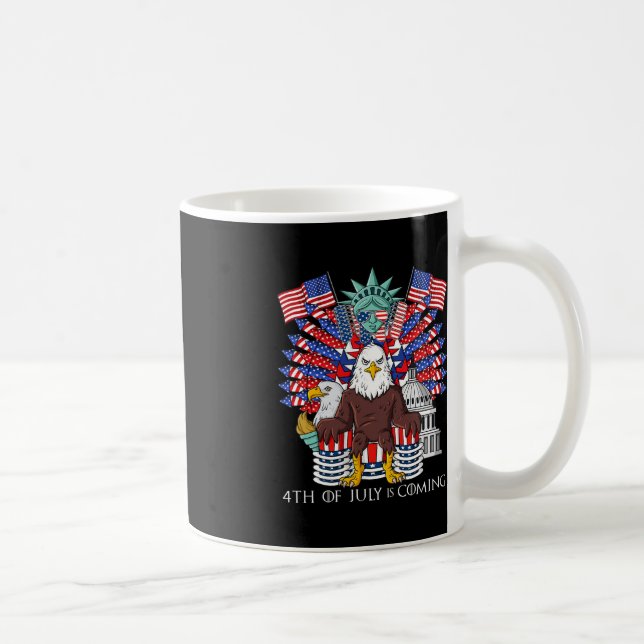 Bald Eagle Throne 4th Of July USA Patriotic Boys K Coffee Mug (Right)