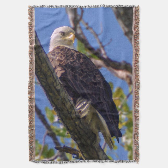 Bald Eagle Throw Blanket (Front Vertical)