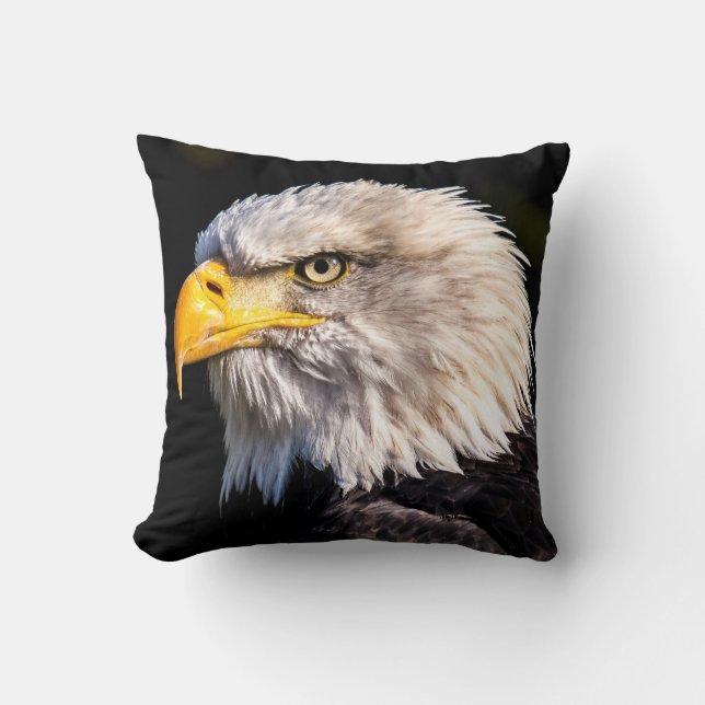 Bald Eagle Throw Pillow (Front)