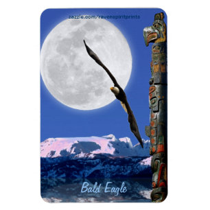 Bald Eagle Totem & Super Moon Wildlife Magnet