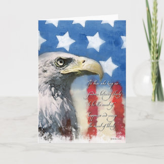 Bald Eagle U.S. Flag and Patriotic Thank You Card