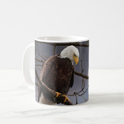 Bald Eagle Under Full Moon Coffee Mug