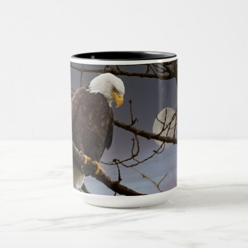 Bald Eagle Under Full Moon Mug