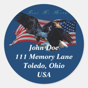 Bald Eagle/US Flag Address Sticker