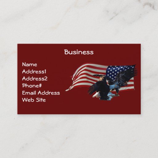 Customizable Bald Eagle/US Flag Business Card