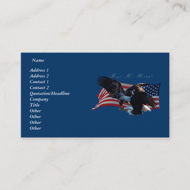 Bald Eagle/US Flag Business Card (Front)