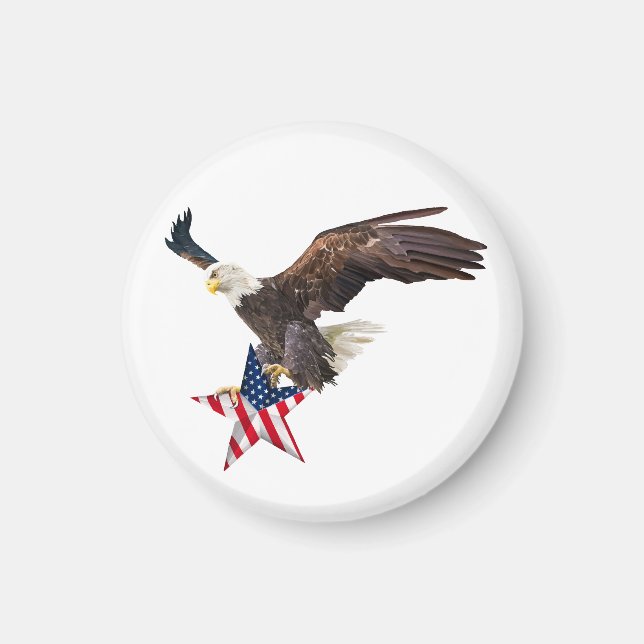 Bald eagle US flag Magnet (Front)