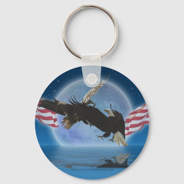 BALD EAGLE & US FLAG Patriot Series Keychain (Front)