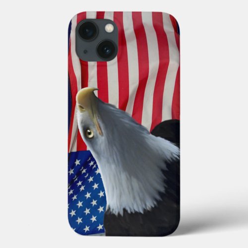 Bald Eagle  US Flag Patriotic Design iPhone 13 Case