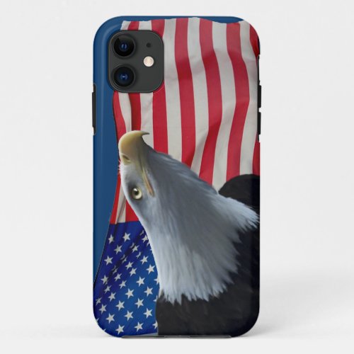 Bald Eagle  US Flag Patriotic Design iPhone 11 Case