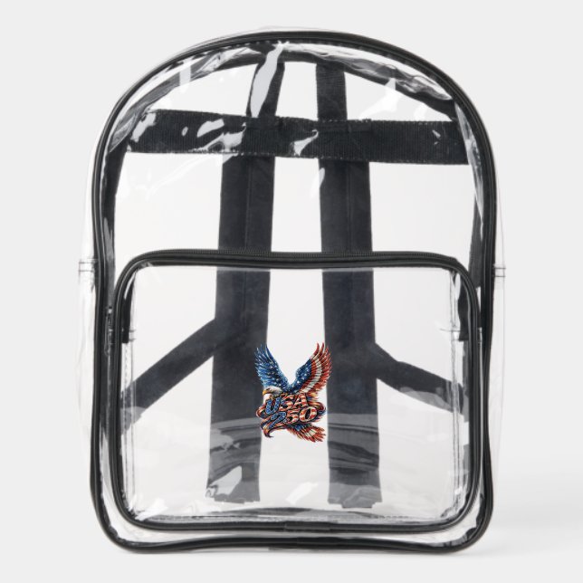 Bald Eagle USA 250  Clear Backpack (Front)