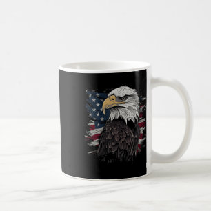 Bald Eagle USA American Flag Patriotic Graphic Men Coffee Mug