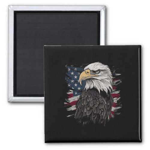 Bald Eagle USA American Flag Patriotic Graphic Men Magnet