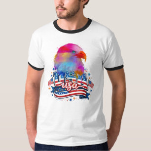 Bald Eagle USA, American Flag Patriotic  T-Shirt