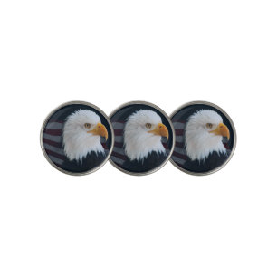 Bald eagle Usa flag Golf Ball Marker