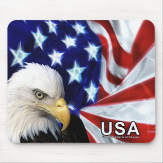 Bald Eagle USA Flag Mouse Pad
