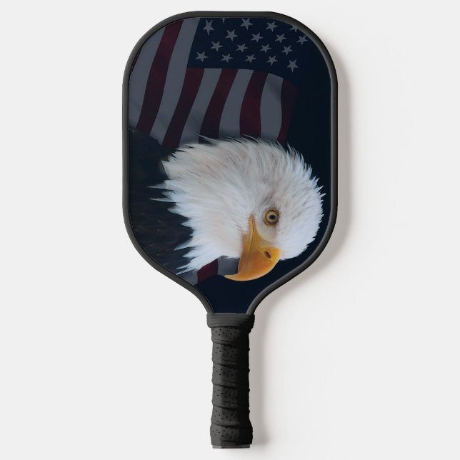 Bald eagle USA flag Pickleball Paddle (Front)
