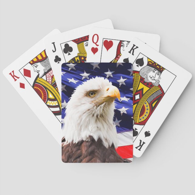 Bald Eagle USA Flag  Poker Cards (Back)