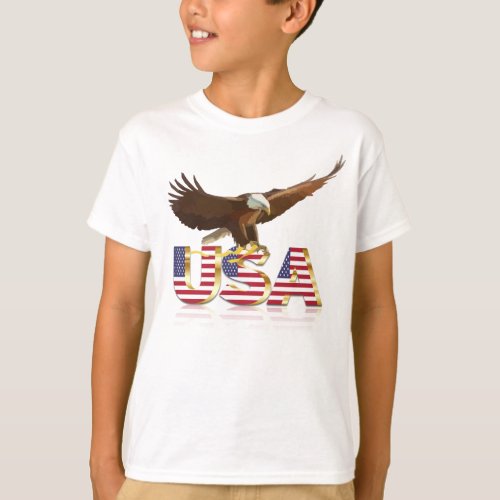 Bald eagle Usa flag T_Shirt