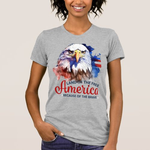 Bald Eagle_USA_Land of the Free Home of the Brave T_Shirt