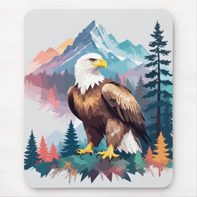 Bald Eagle Vector Art Animal Majestic Nature Mouse Pad (Front)