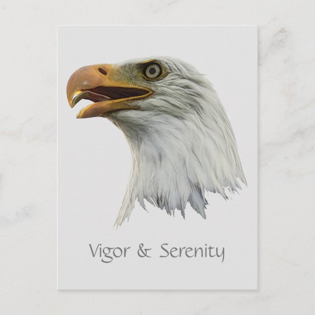 Bald Eagle Vigor & Serenity customizable Postcard (Front)